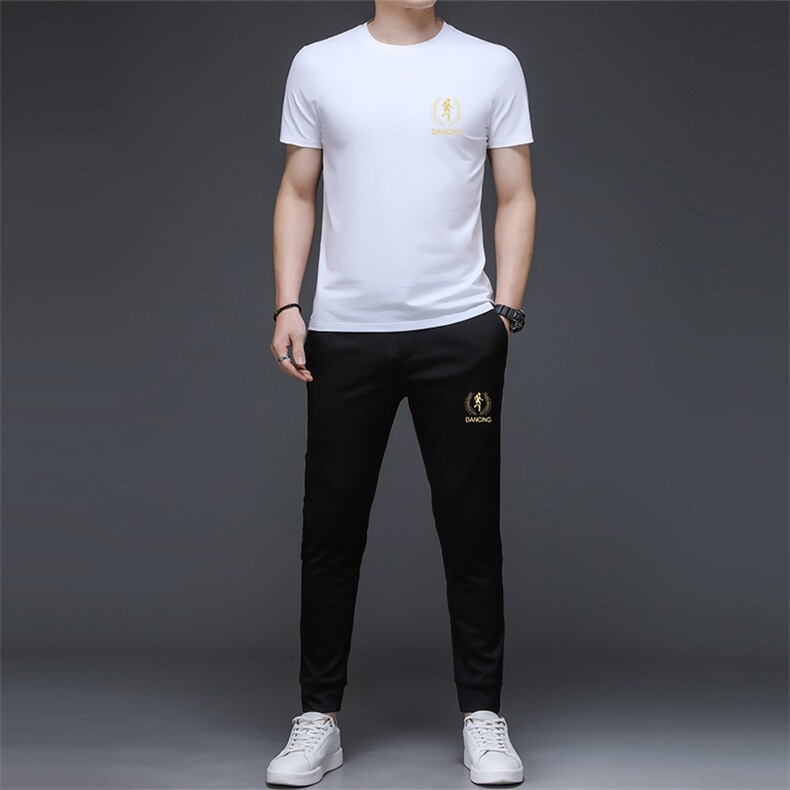 2023夏季中青年男士休闲短袖套装男薄款时尚百搭运动套装男装，男装休闲套装，电商B212（原钱塘6029）