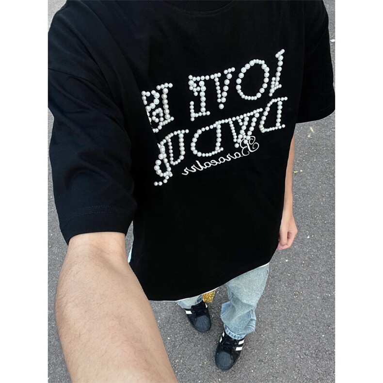 DXW02LL-特P48cleanfit珍珠短袖t恤男夏季高级感痞帅半袖,男装T恤,星座1007（原301D）