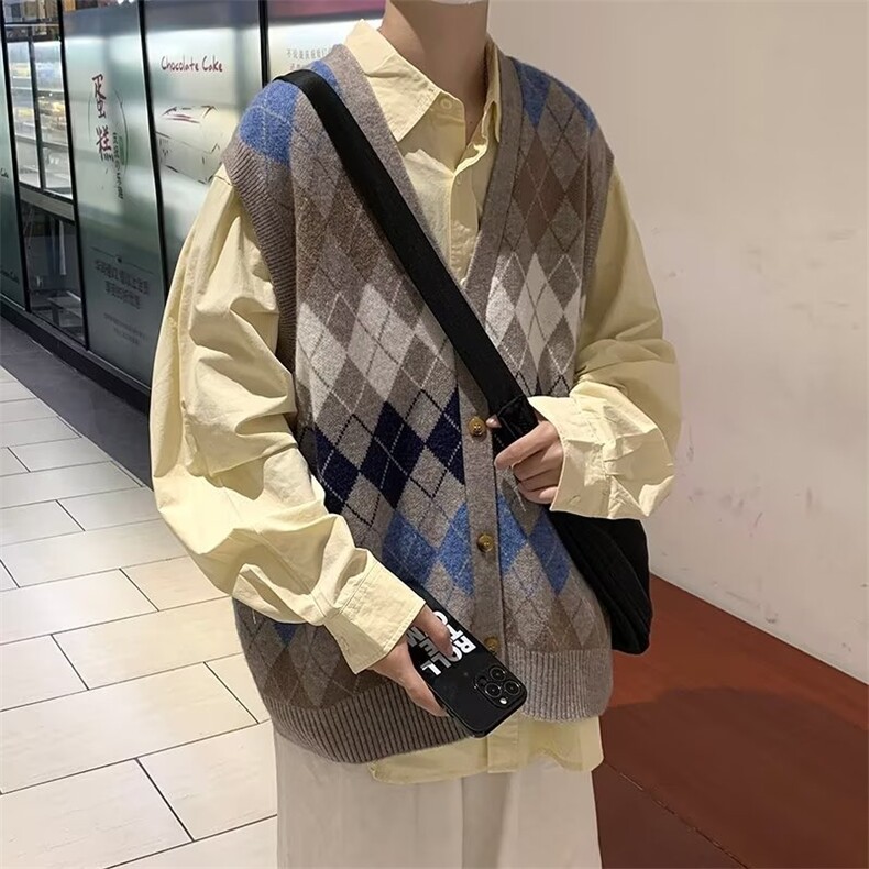 原宿秋季纯色马甲男百搭潮新款宽松型D337P42,男装背心/马甲,星座1116-2