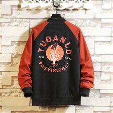 秋季新款休闲棒球服男士街头潮牌拼色印花飞行员夹克外套013，男装夹克，电商B380（原B361）