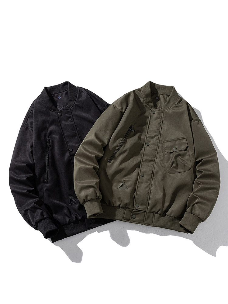 现货2色简约街头棒球服棉服外套秋冬,男装棉衣,电商A105
