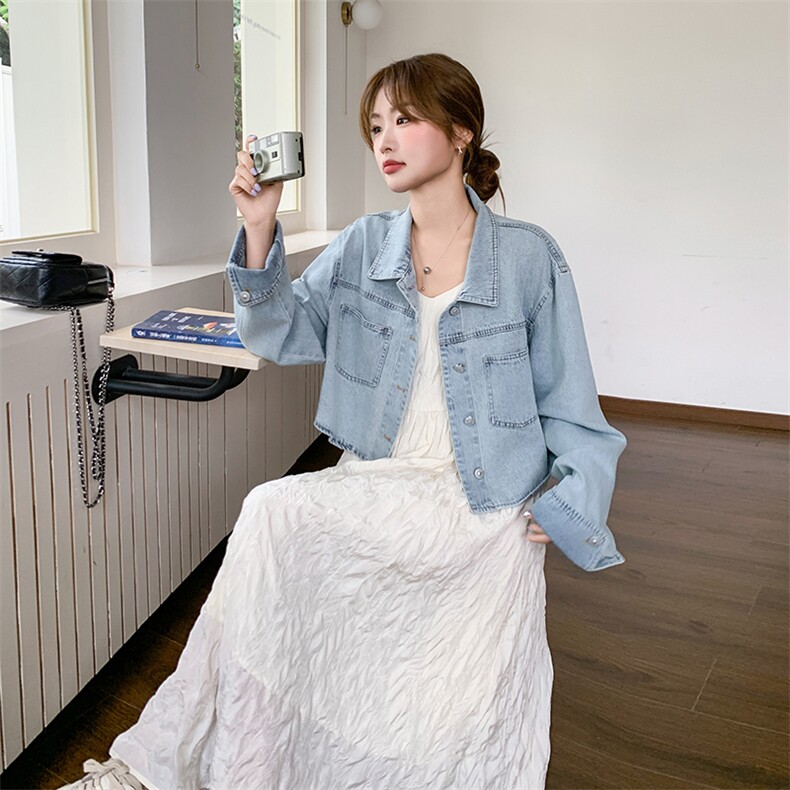 爱情魔鬼鱼套装女2025年夏季新款牛仔外套吊带长裙斜挎包三件套,女装套装/套裙,浙宝069
