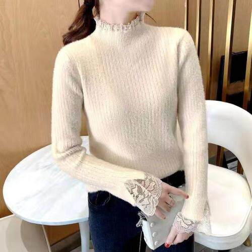 貂毛加厚毛衣打底衫，女装针织衫/毛衣，梦由