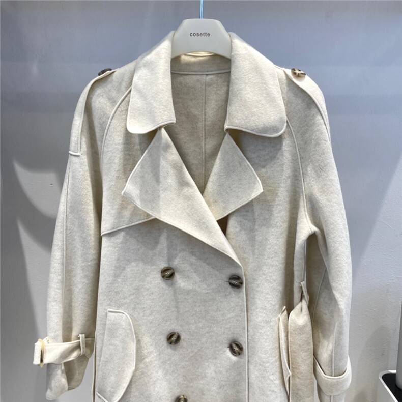 冬款韩版金丝呢料大衣，女装毛呢外套，cosette(4F)
