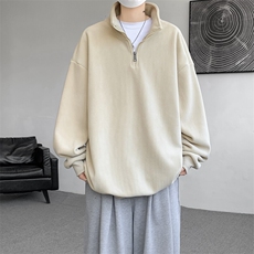 M-8XL秋冬半拉链卫衣摇粒绒大码学生复古外套立领上衣WY5105/P58，男装卫衣，电商B238