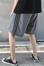 21夏季新宽松港风潮大码男学生运动条纹卫裤休闲短裤8003-P25，男装休闲裤，电商A059