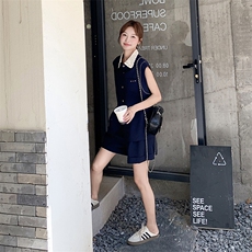 现货2D078-T2085-P155K228重工藏青色上衣+短裤两件套装，女装套装/套裙，2D078