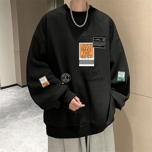 华夫格卫衣圆领卫衣男大码长袖t恤男外套 HW76121-P30加绒款-P40图片