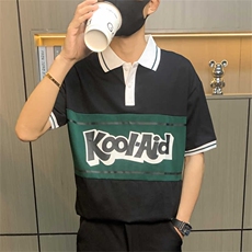 PL063-P40学生polo衫男款短袖修身潮流t恤高级感痞帅潮牌带领，男装T恤，电商D310B-1
