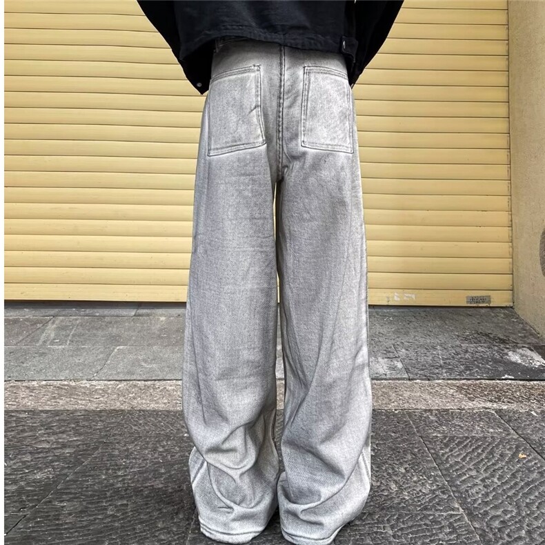 泼墨脏洗做旧多口袋工装牛仔裤男高街风直筒长裤子XK808-P62,男装牛仔裤,星座1001-1