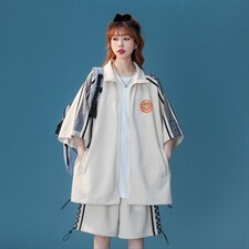 中性风2023夏季新款腰果花笑脸运动套装TZ777P95控128，男装休闲套装，A247A