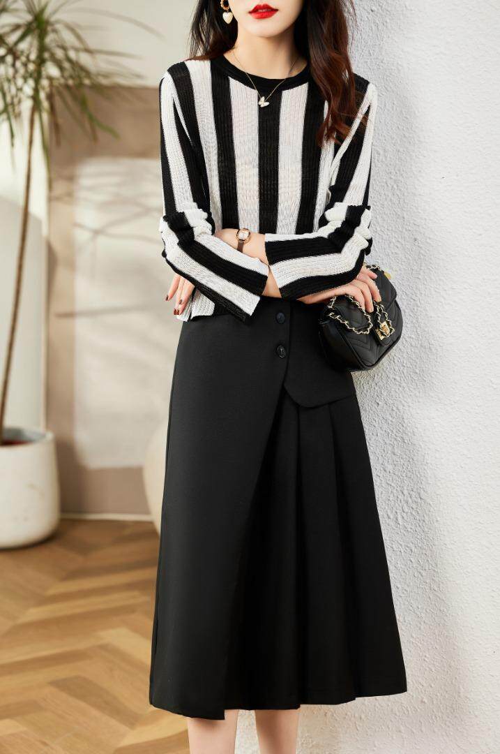 现货，自由搭配，套裙，针织上衣，半裙，女装半身裙，金典明美