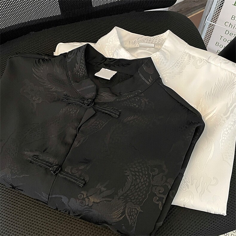 冰丝竹子印花衬衫风长袖衬衣宽松慵懒潮男女XZ212-QCS100-P42,男装衬衫,星座212-1