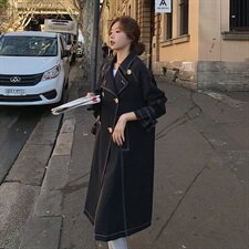 高点击新款中长款风衣，女装风衣，拾菱