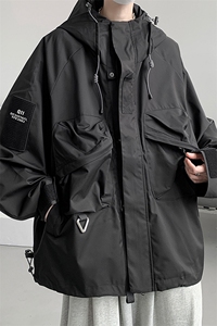 8XL-M特大码冲锋衣防水宽松工装风男夹克外套JK1306P90控118图片