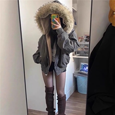 男女宽松美式工装外套加绒保暖毛领座山雕夹克棉服G881特P110网图，男装夹克，电商B245