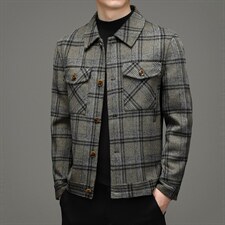冬季新款中青年男士厚款羊毛夹克休闲爸爸装外套YLJK2150998-P345图片