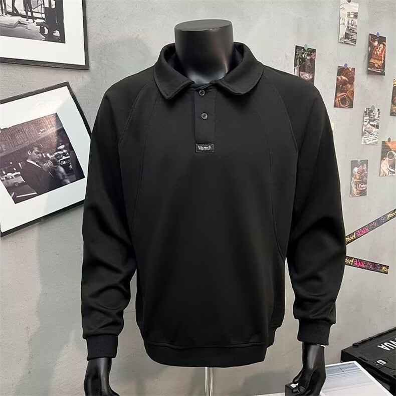 卫衣男春秋季2025新款宽松潮牌翻领衣服男款纯色百搭秋装运动上衣,男装卫衣,星座506A