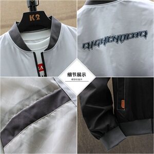 春秋季渐变外套男士潮牌宽松休闲运动棒球领夹克工装DS858T图片