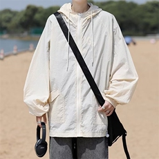 冰丝户外防晒衣男夏季薄款速干防晒冲锋衣连帽登山服外套F07-P38，男装夹克，星座308B-2