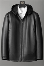 ZC2235秋冬新款羽绒服男牛皮夹克连帽外套可脱卸内胆P650，男装皮衣，电商B360