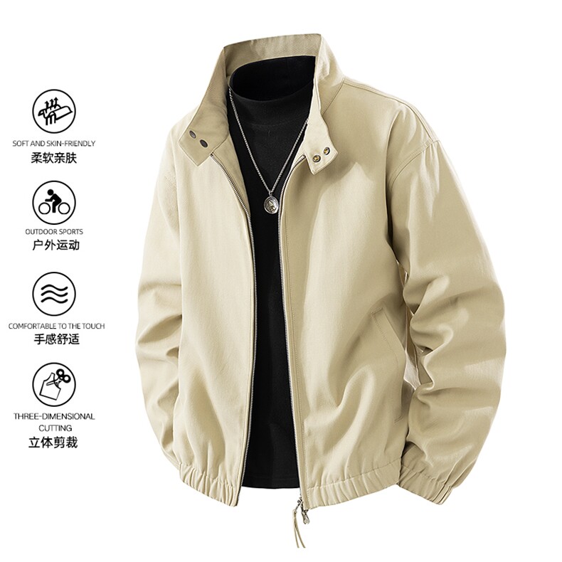 美式复古立领外套男士秋季新款休闲夹克JK02570-P85，男装夹克，星座308B-2