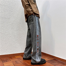 k1026-p50-控68M-5XL港风高阶黄泥黑暗宽松牛仔裤，男装牛仔裤，星座116