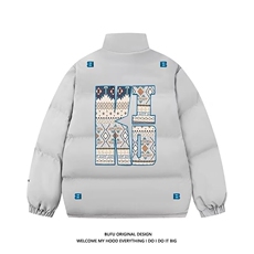 美式复古刺绣棉服男女冬季情侣潮牌棉衣外套面包服DT9090P112，男装棉衣，星座1013-5