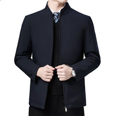 V3637钱塘2020-3新款商务休闲简约冬季厚款中年男士夹克外套P125，男装夹克，钱塘207-3