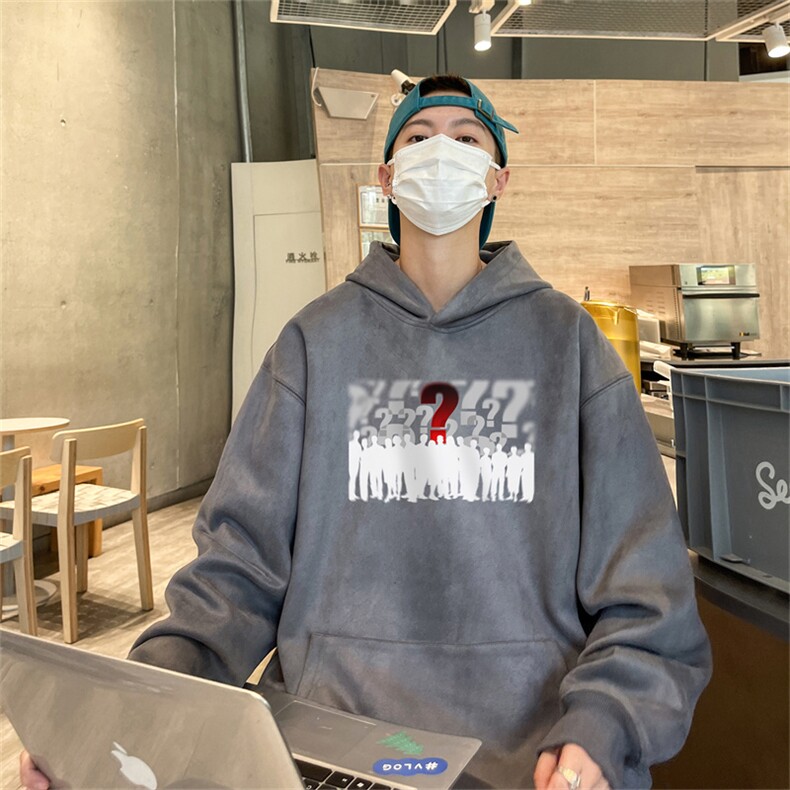 特P43控78秋季360G麂皮绒印花宽松休闲连帽卫衣JWY3272,男装卫衣,电商B370