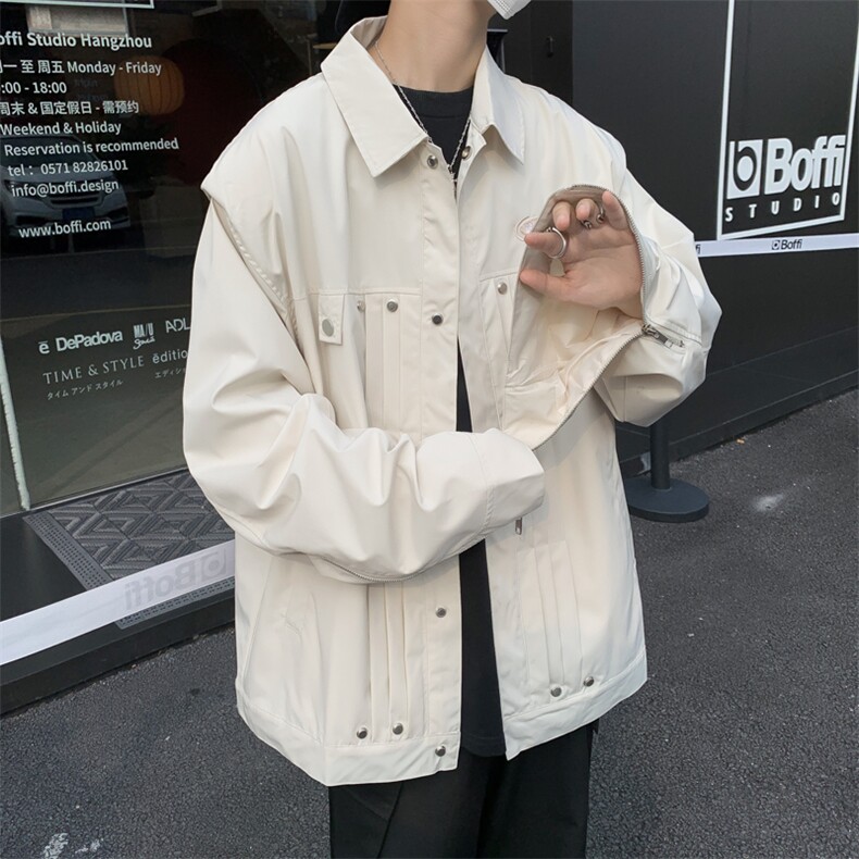 A875-P70秋季chic高级感小众薄款夹克男设计感宽松复古翻领外套,男装夹克,星座512-6