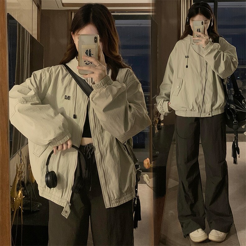 2024新款港风美式ins潮流宽松百搭连帽风衣夹克外套女JK1260-P85,男装夹克,星座313A(原308A-2)