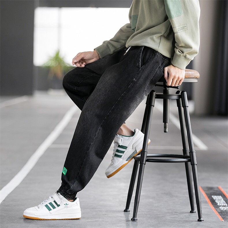 秋冬牛仔裤男宽松韩版潮百搭束脚潮牌休闲工装长裤C402,男装牛仔裤,星座610（原A335）
