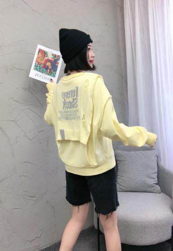 【卫衣现货】春季新款字母披肩卫衣，女装卫衣/绒衫，易霏金熙
