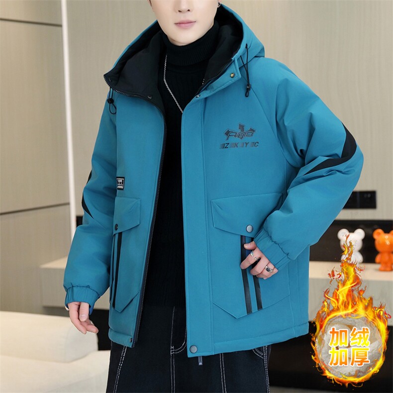 秋冬男式加绒加厚连帽夹克男时尚潮流加厚棉衣男外套MY835-P73，男装夹克，星座310B