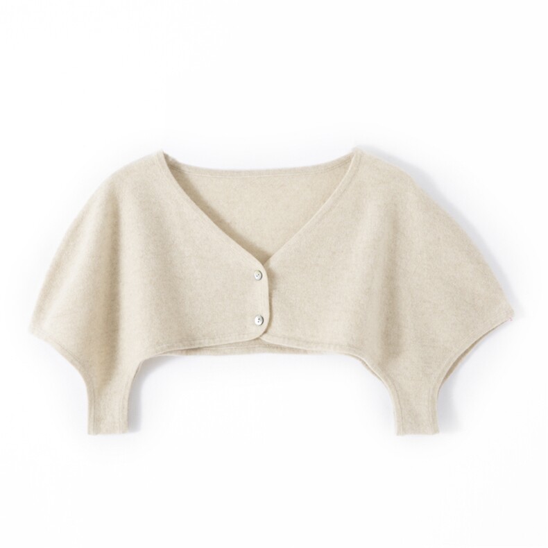 2025年秋季新款百搭女士双股加厚系扣护肩，披肩，绒上羊绒