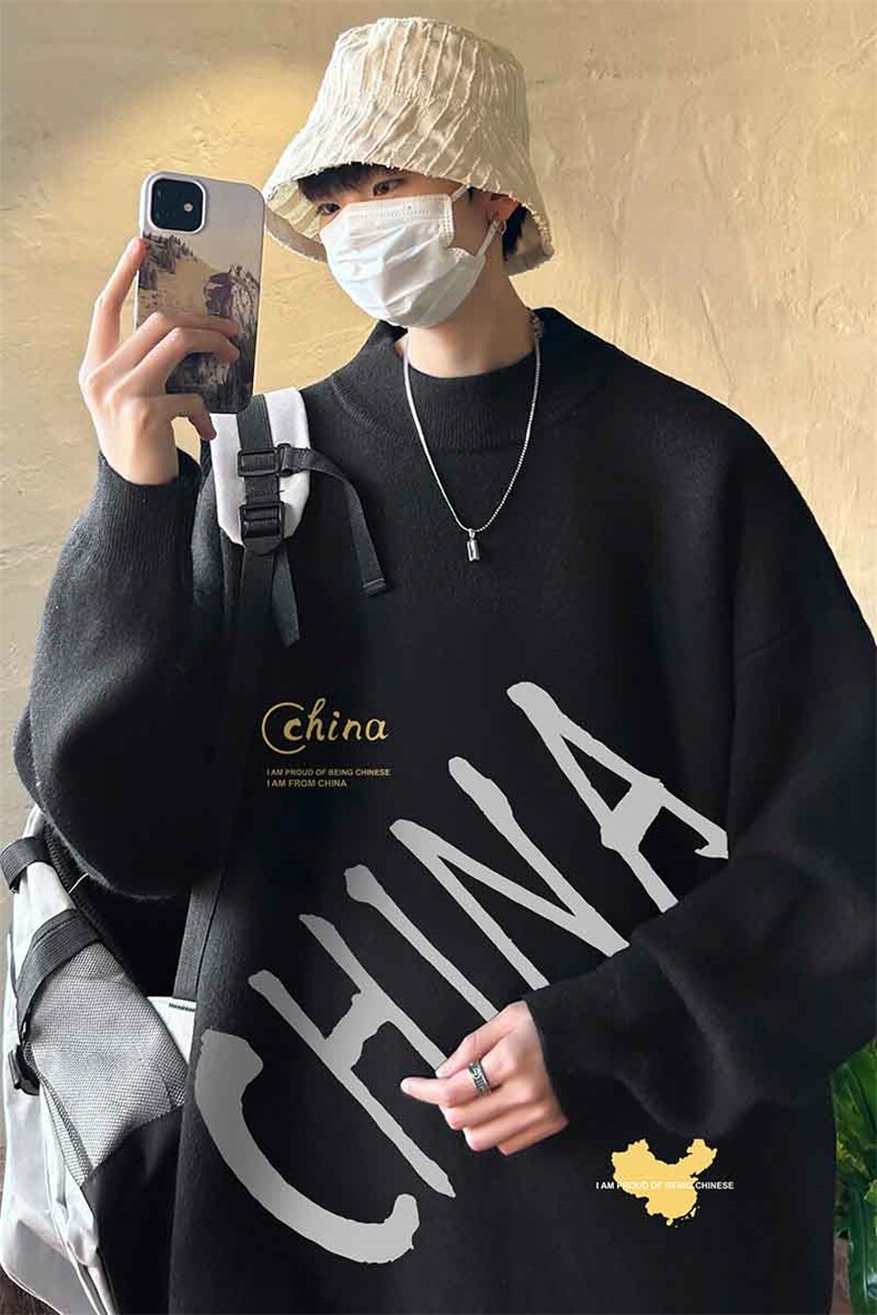 控68半高领毛衣男士大码针织衫男毛线衣男M18208-P45加绒款-P65,男装针织衫/毛衣,电商A040