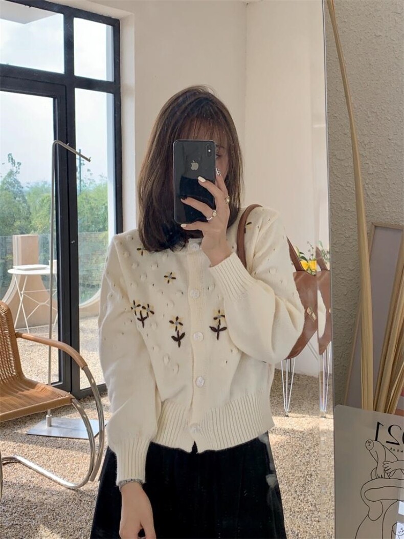 温柔钩花设计针织开衫～，其它，MISS(2F)