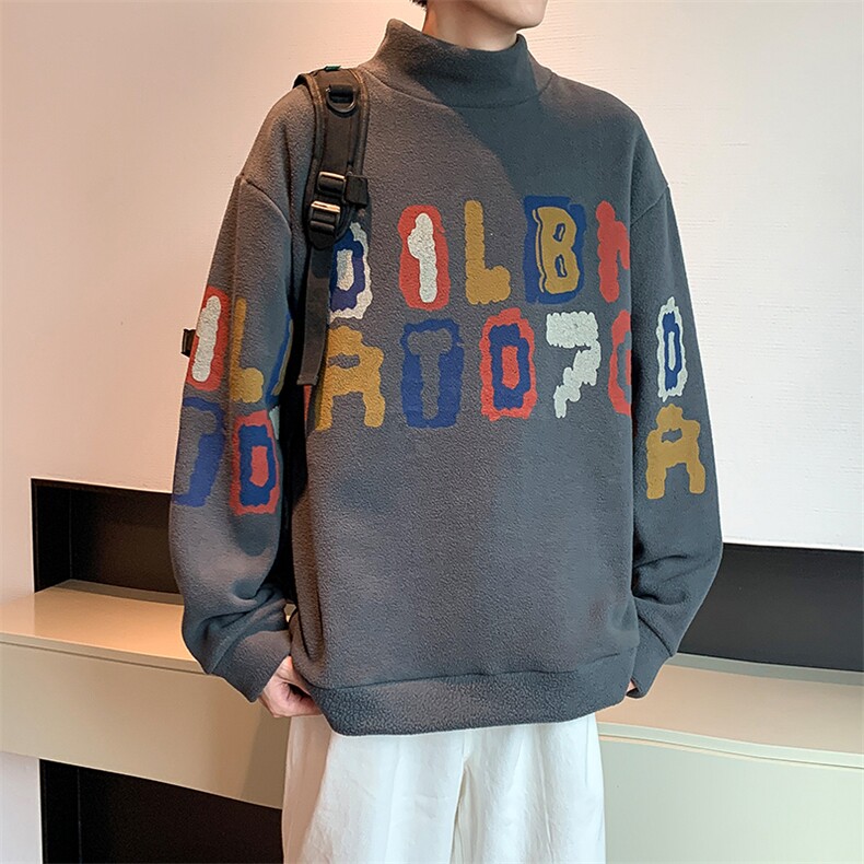 秋冬德绒加绒高领卫衣潮流打底衫A669-P45,男装T恤,星座210-1