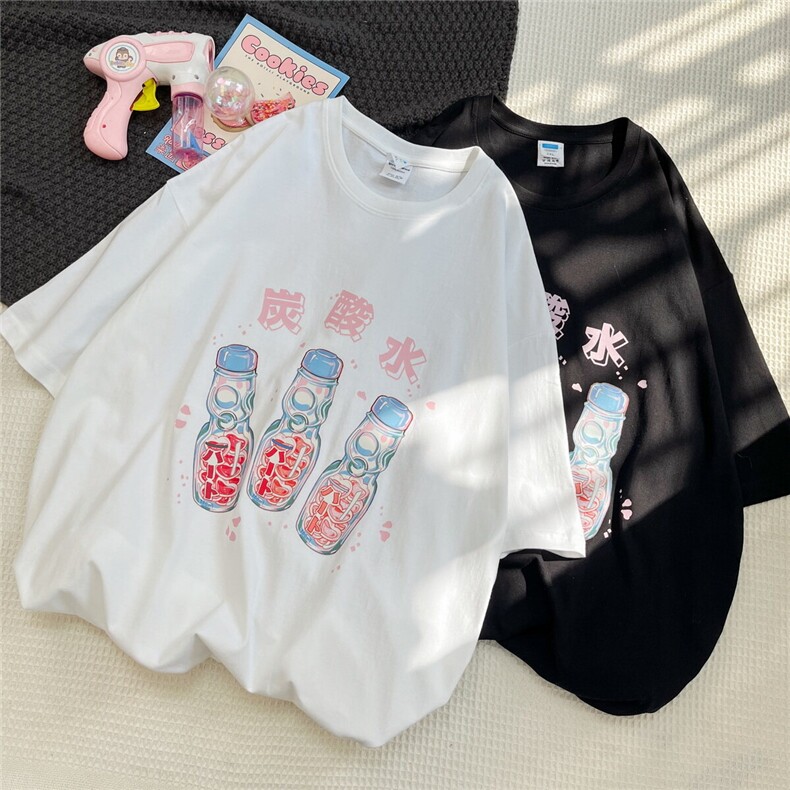 纯棉T恤男短袖宽松港风日系美式中性风INS1016-1 T09 P35 K49图片