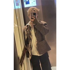 咖色丝巾小香风圆领粗花呢短毛呢夹克cleanfit JK05002 特P110图片