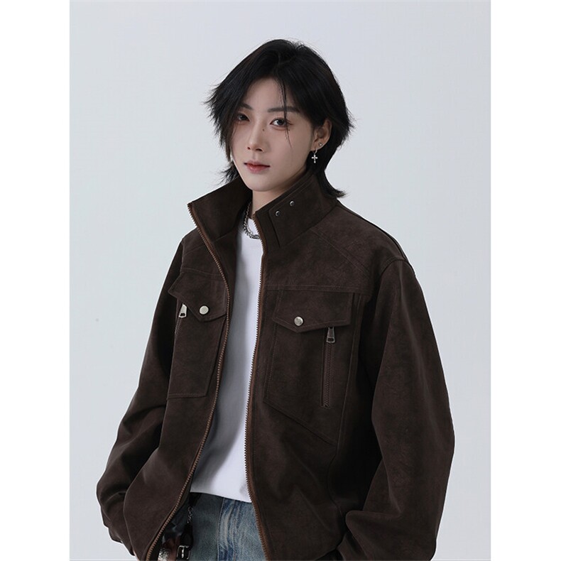 春季新款港风拼接贴袋设计离开夹克外套潮XZ213-JK1002-P85控128,男装夹克,星座213