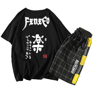 男士潮牌套装2021夏季新款韩版潮流时尚休闲运动一套DS785T图片