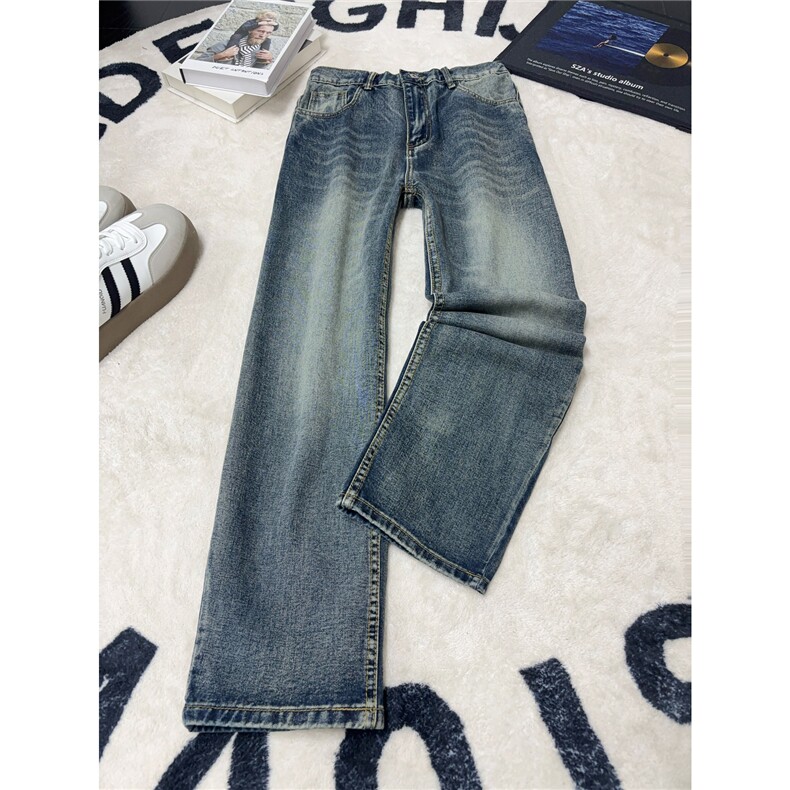 B221美式ins高街暗黑重工艺宽松直筒牛仔裤LK26627-特P45控78,男装牛仔裤,电商B221