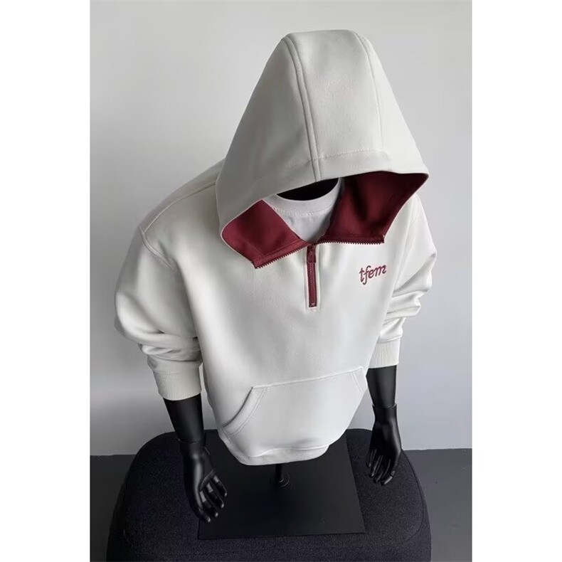 W11068-P48网图现货春装新款长袖连帽卫衣撞色宽松外套,女装短外套,星座1608