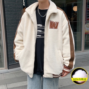 冬装加绒加厚羊羔绒休闲外套羊羔毛羽绒服男女 8161-P185 控价258图片