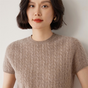 初秋新款女时尚百搭显瘦纯色圆领订单短袖图片