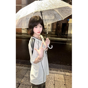 BK918CC-特P39 织带V领撞色运动球衣风短袖t恤男女图片