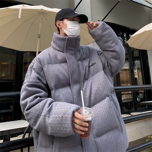 港风冬款男棉衣提花字母刺绣棉服保暖休闲棉袄MY40 P90图片