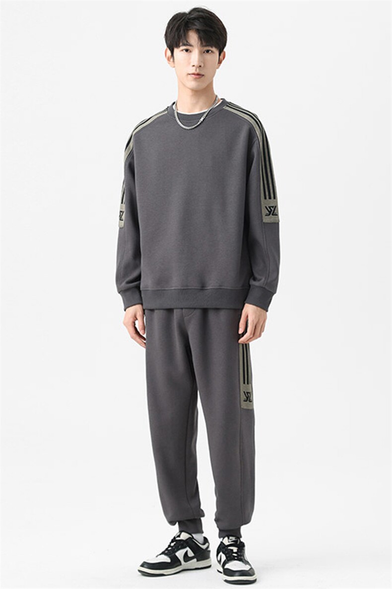 2XL-9XL冬季加绒加厚胖子圆领拼接卫衣男,男装卫衣,星座209